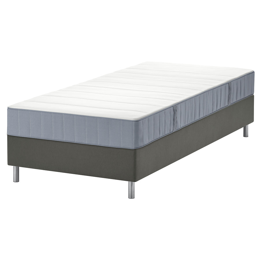 LYNGÖR divan bed, Vesteröy firm/light blue dark grey, 90x200 cm
