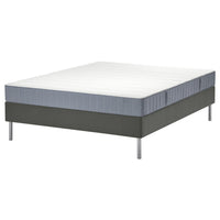 LYNGÖR divan bed, Vesteröy firm/light blue dark grey, 140x200 cm