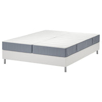 LYNGÖR divan bed, Vesteröy firm/extra firm/light blue white, 160x200 cm