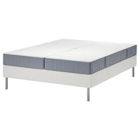 LYNGÖR divan bed, Vesteröy firm/extra firm/light blue white, 160x200 cm