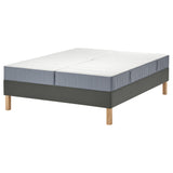 LYNGÖR divan bed, Vesteröy firm/extra firm/light blue dark grey, 160x200 cm