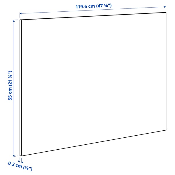 LYSEKIL wall panel, double sided black/plywood effect, 119.6x55 cm