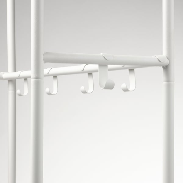 MACKAPÄR coat rack with shoe storage unit, white, 78x32x200 cm