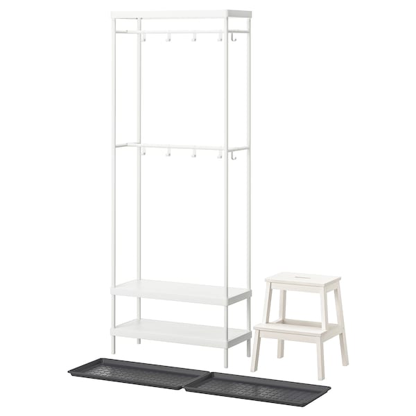 Ikea MACKAPÄR / BAGGMUCK - Hallway furniture, set of 4, white/grey
