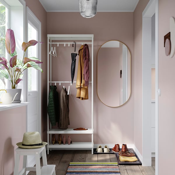 MACKAPÄR / BAGGMUCK hallway furniture, set of 4, white/grey