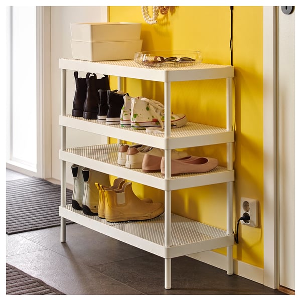 MACKAPÄR shoe rack, white, 78x32x40 cm