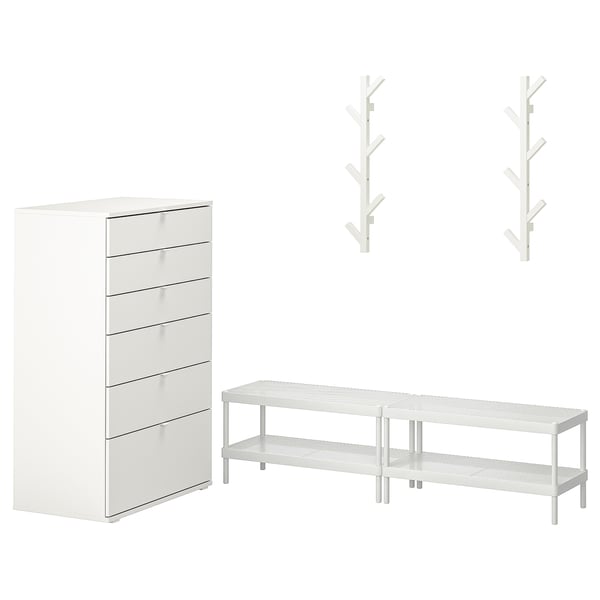 MACKAPÄR / VIHALS hallway furniture, set of 5, white