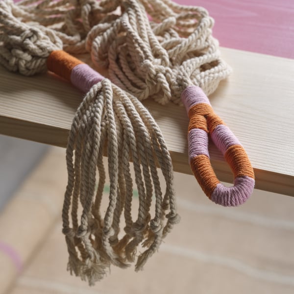 MÄVINN plant pot hanger, white/handmade