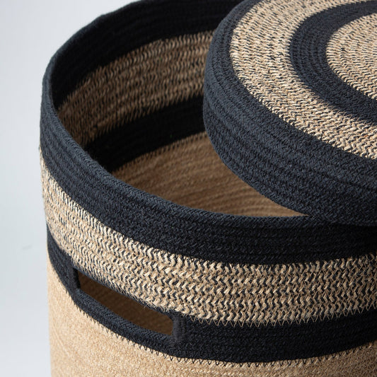 MÄVINN laundry basket, jute/cotton, 40 cm