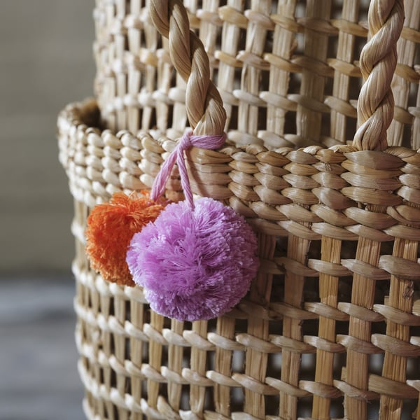 MÄVINN basket, banana fibre handmade, 28x25x33 cm