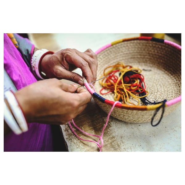 MÄVINN basket, jute, 22 cm