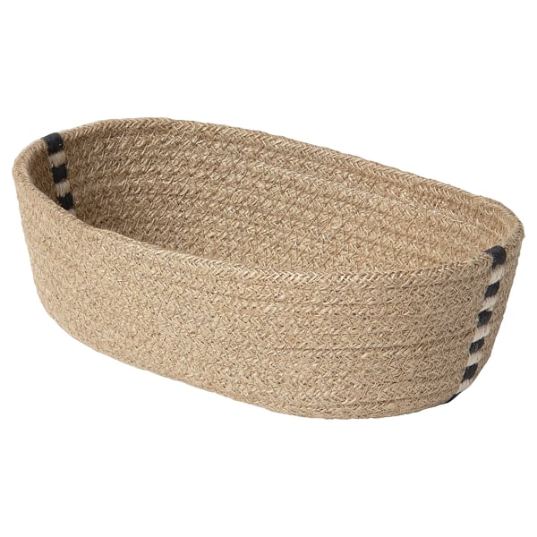 MÄVINN bread basket, jute, 28x15x8 cm