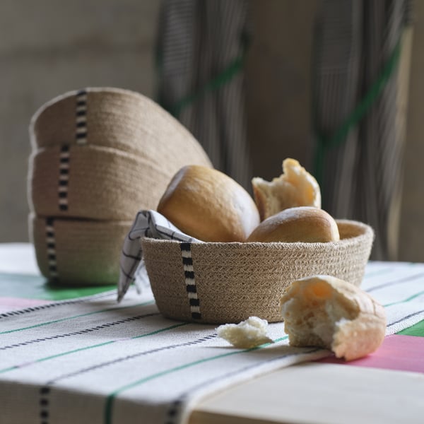 MÄVINN bread basket, jute, 28x15x8 cm