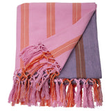 MÄVINN throw, pink/orange stripe, 110x170 cm
