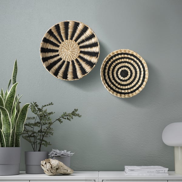 MÄVINN wall decoration, set of 2, banana fibre handmade
