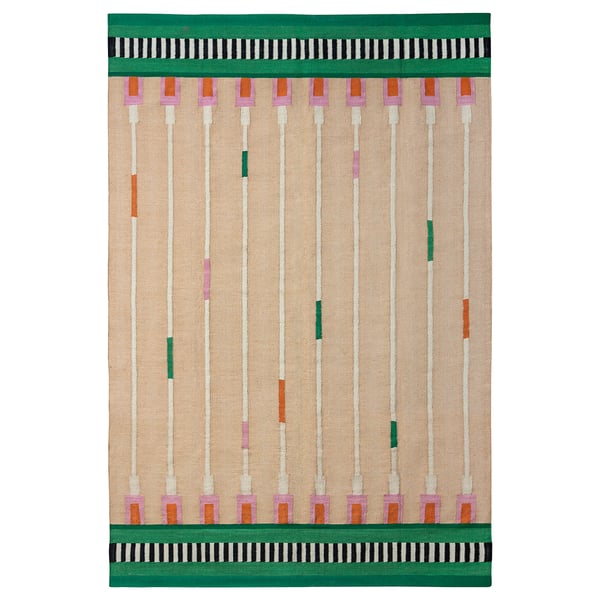 MÄVINN rug, beige/green, 170x240 cm
