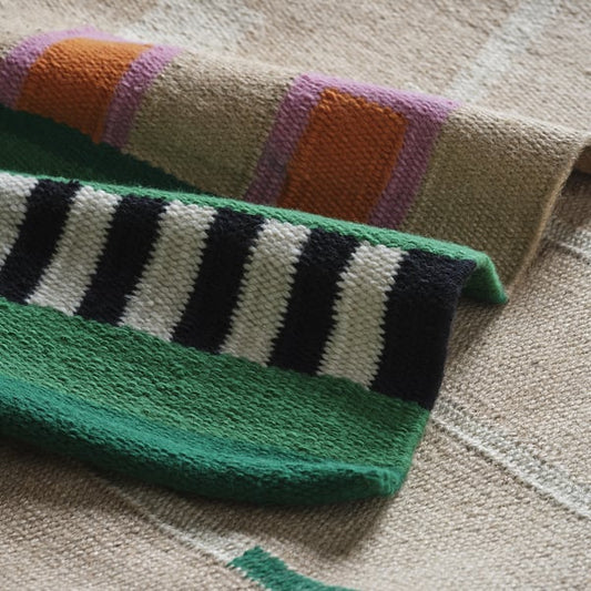 MÄVINN rug, beige/green, 170x240 cm