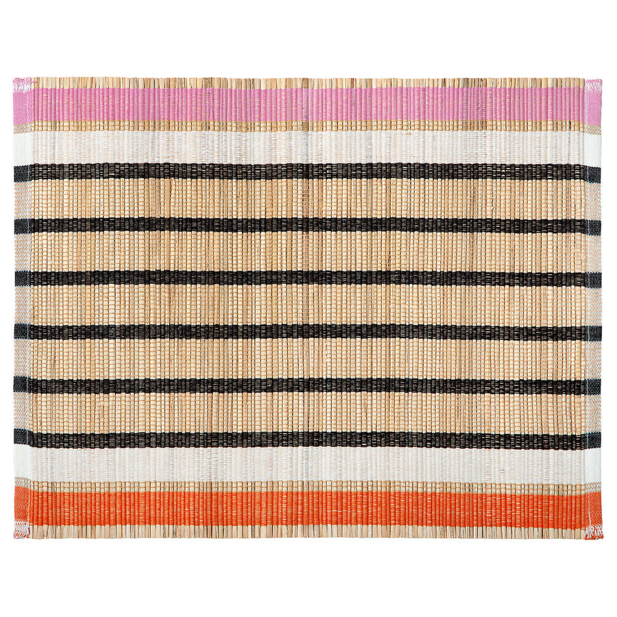 MÄVINN place mat, banana fibre/stripe pattern, 35x45 cm