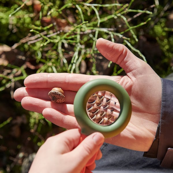 MAJBAGGE 3-piece nature exploration set, green/orange, 5.6 cm