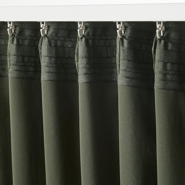 Ikea MAJGULL - Blackout curtain, 2 sheets, dark green,145x300 cm