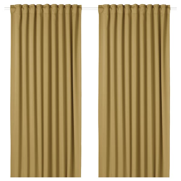 Ikea MAJGULL - Semi-sheer curtain, 2 sheets, beige-yellow,145x300 cm