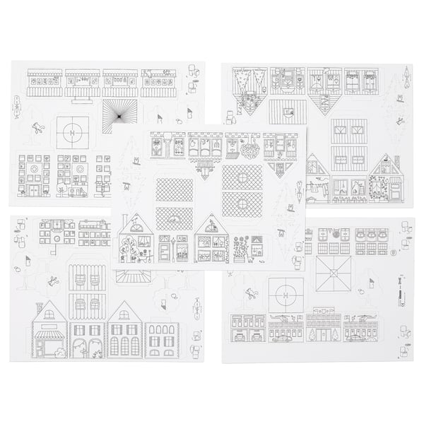 MÅLA 10-pc cardboard town template set