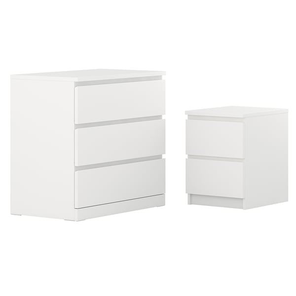 MALM bedroom furniture, set of 2, white