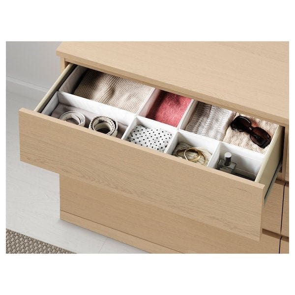 Ikea MALM - Bedroom furniture, set of 4, white stained oak veneer, 180x200 cm