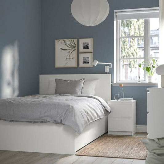 Ikea MALM - High bed frame/2 storage units, white,120x200 cm