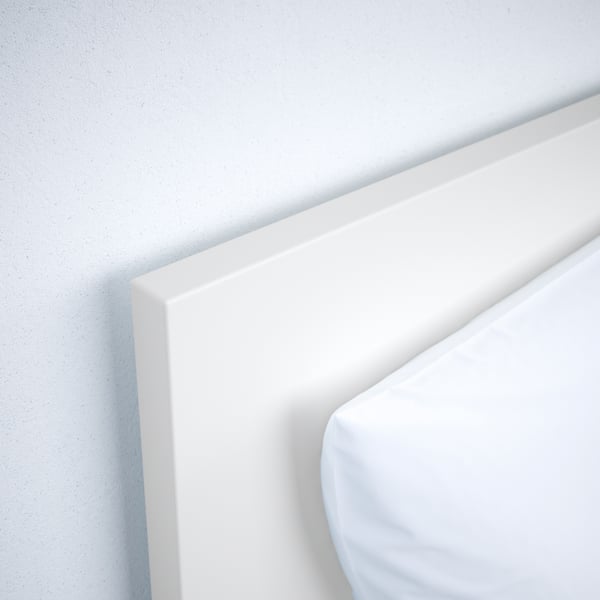 MALM bed frame, high, white/Lindbåden, 90x200 cm