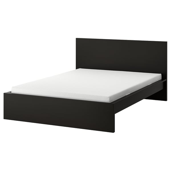 MALM bed frame with mattress, black-brown/Åbygda medium firm, 160x200 cm
