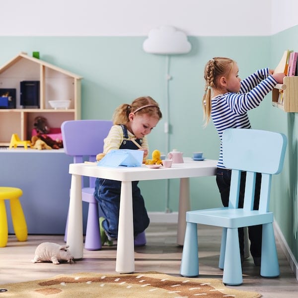 Ikea MAMMUT - Children's chair, in/outdoor/light blue