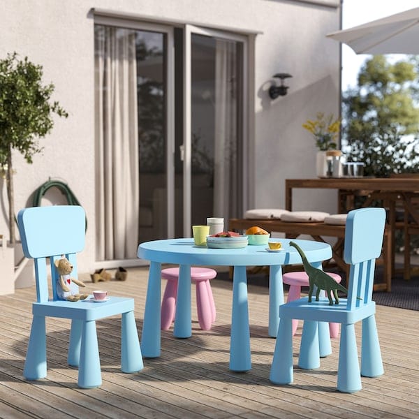 Ikea MAMMUT - Children's chair, in/outdoor/light blue