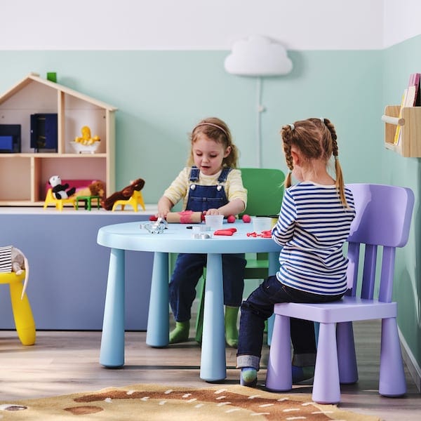 Ikea MAMMUT - Children's table, in/outdoor/light blue, 85 cm