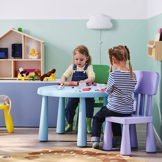 Ikea MAMMUT - Children's table, in/outdoor/light blue, 85 cm