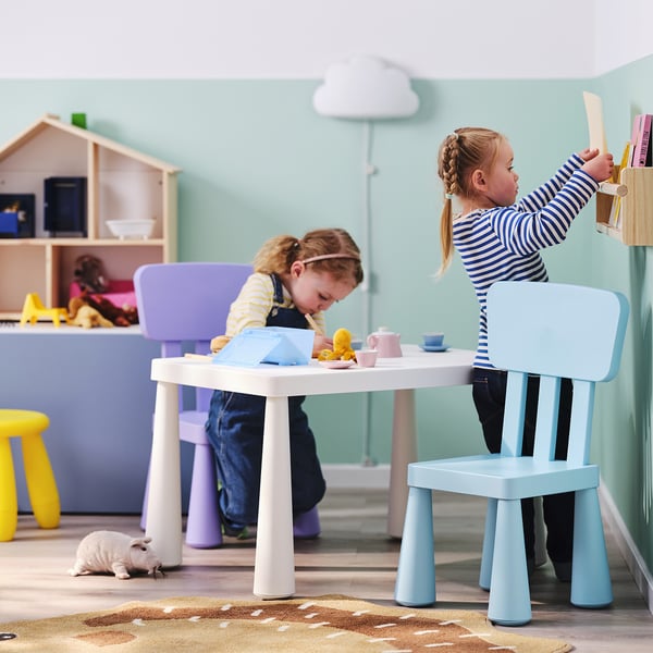 MAMMUT children's table, in/outdoor white, 77x55 cm