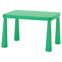 MAMMUT children's table, in/outdoor/bright green, 77x55 cm
