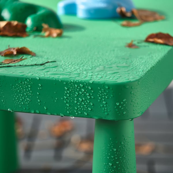 MAMMUT children's table, in/outdoor/bright green, 77x55 cm