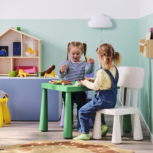 Ikea MAMMUT - Children's table, in/outdoor/bright green, 77x55 cm