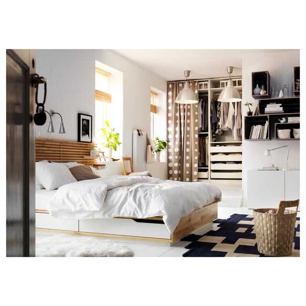 MANDAL headboard, birch/white, 240 cm