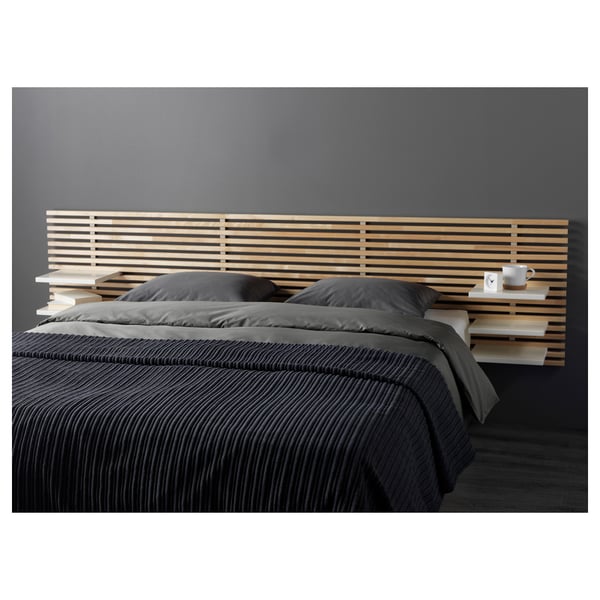 MANDAL headboard, birch/white, 240 cm