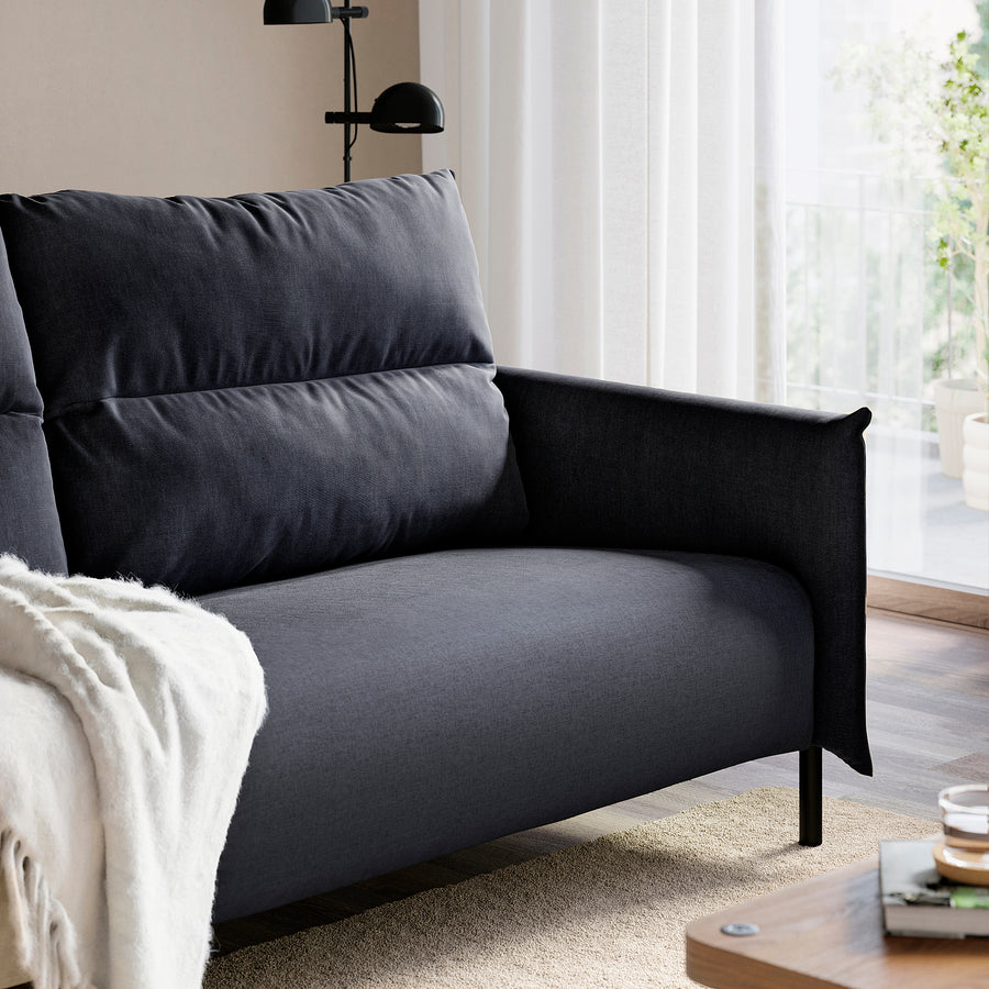 MANNARP 2-seat sofa, Saxemara black-blue, 158 cm