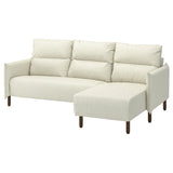 MANNARP 3-seat sofa with chaise longue, Gunnared beige, 229x97x95 cm