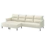 MANNARP 4-seat sofa with chaise longues, Gunnared beige, 300 cm