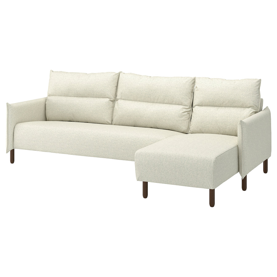 MANNARP 4-seat sofa with chaise longue, Gunnared beige, 269 cm