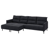 MANNARP 4-seat sofa with chaise longues, Saxemara black-blue, 300 cm