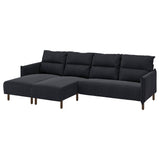 MANNARP 4-seat sofa with chaise longues, Saxemara black-blue, 300 cm