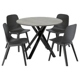 MARIEDAMM / ODGER table and 4 chairs, dark grey/anthracite, 105 cm