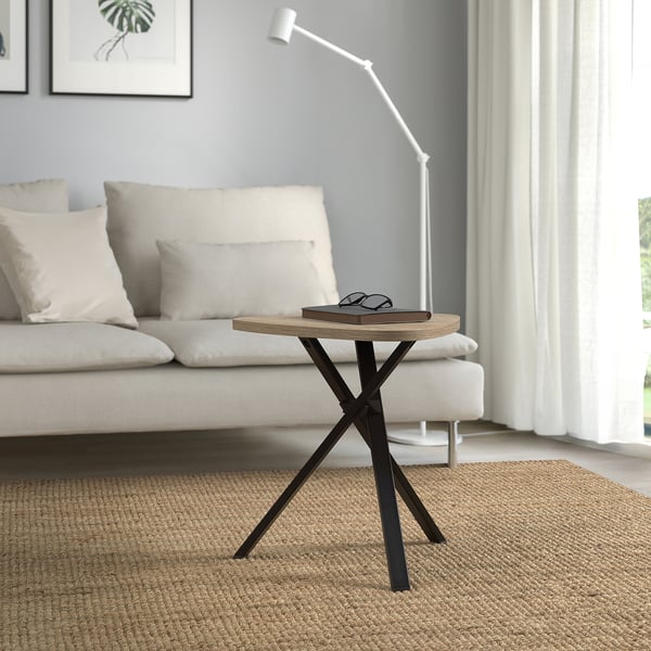 MARIEDAMM side table, black oak effect, 46 cm