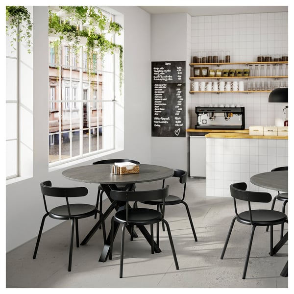 MARIEDAMM table, dark grey, 105 cm